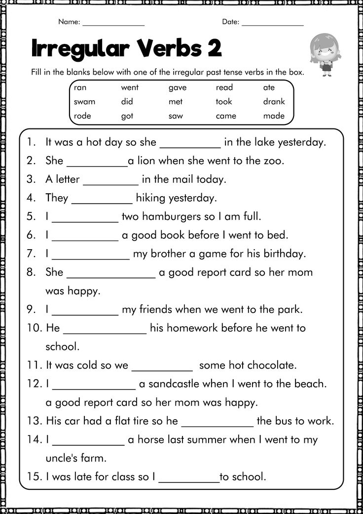 20 2Nd Grade English Worksheets Verbs