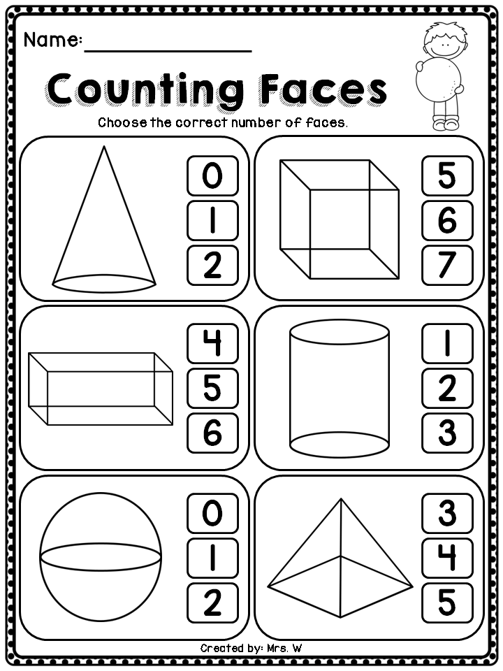 20 3D Shapes Kindergarten Activities Worksheets