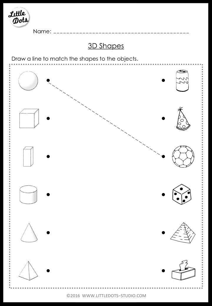 20 3D Shapes Kindergarten Activities Worksheets