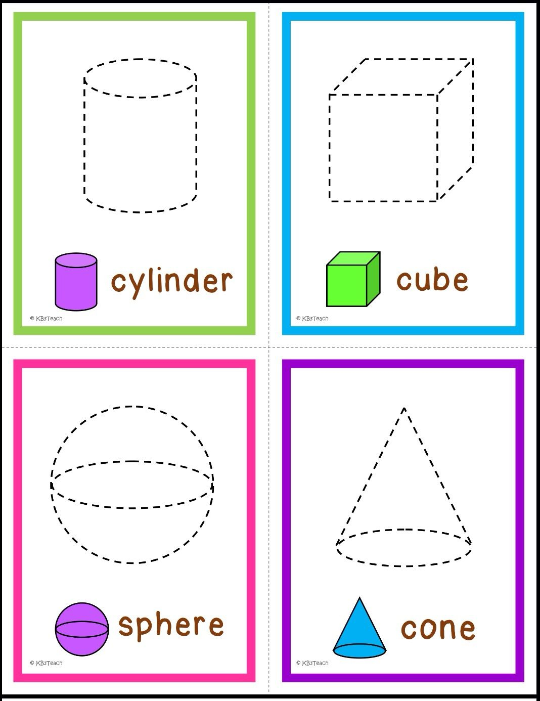 20 3D Shapes Kindergarten Activities Worksheets