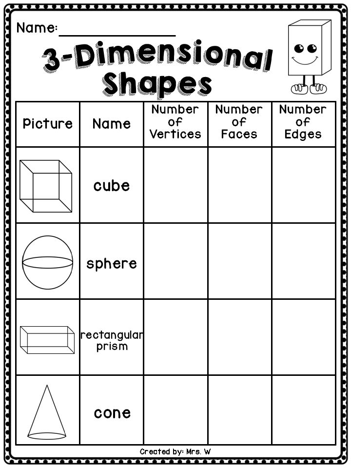 20 3D Shapes Worksheets 2Nd Grade