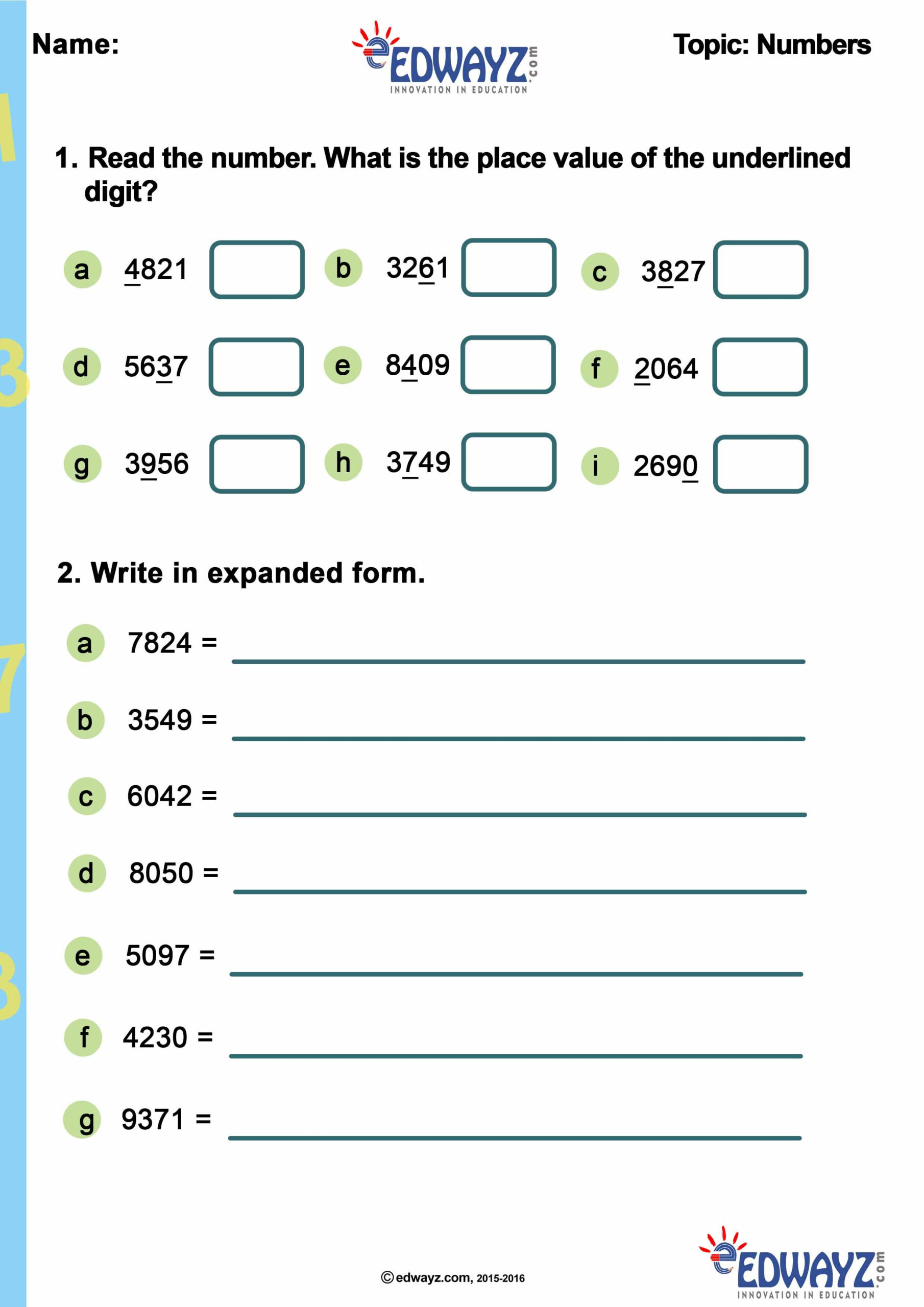 20 4Th Grade Math Worksheets Cbse