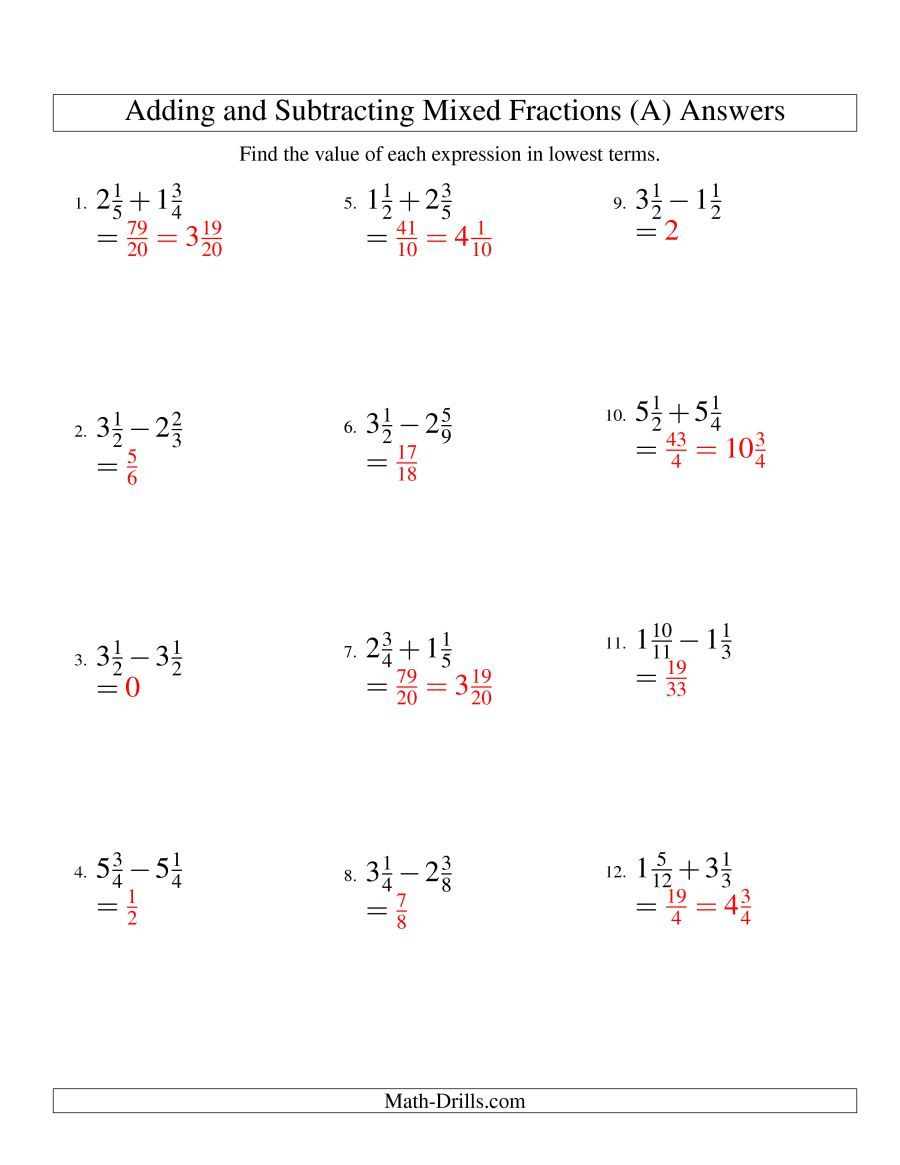 20 Addition And Subtraction Of Whole Numbers Worksheets