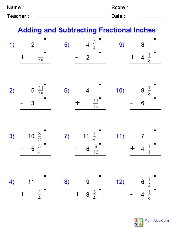 20 Addition And Subtraction Of Whole Numbers Worksheets