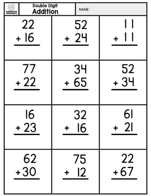 20 Addition With Carrying Worksheets Grade 1