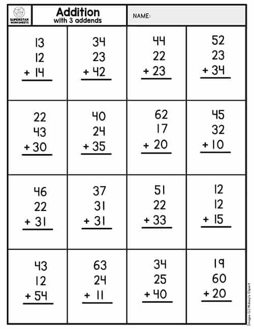 20 Addition With Carrying Worksheets Grade 1