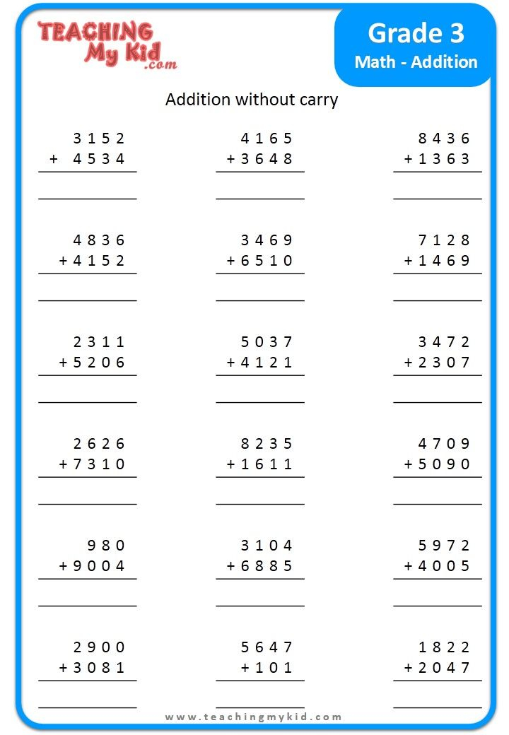 20 Addition With Carrying Worksheets Grade 1