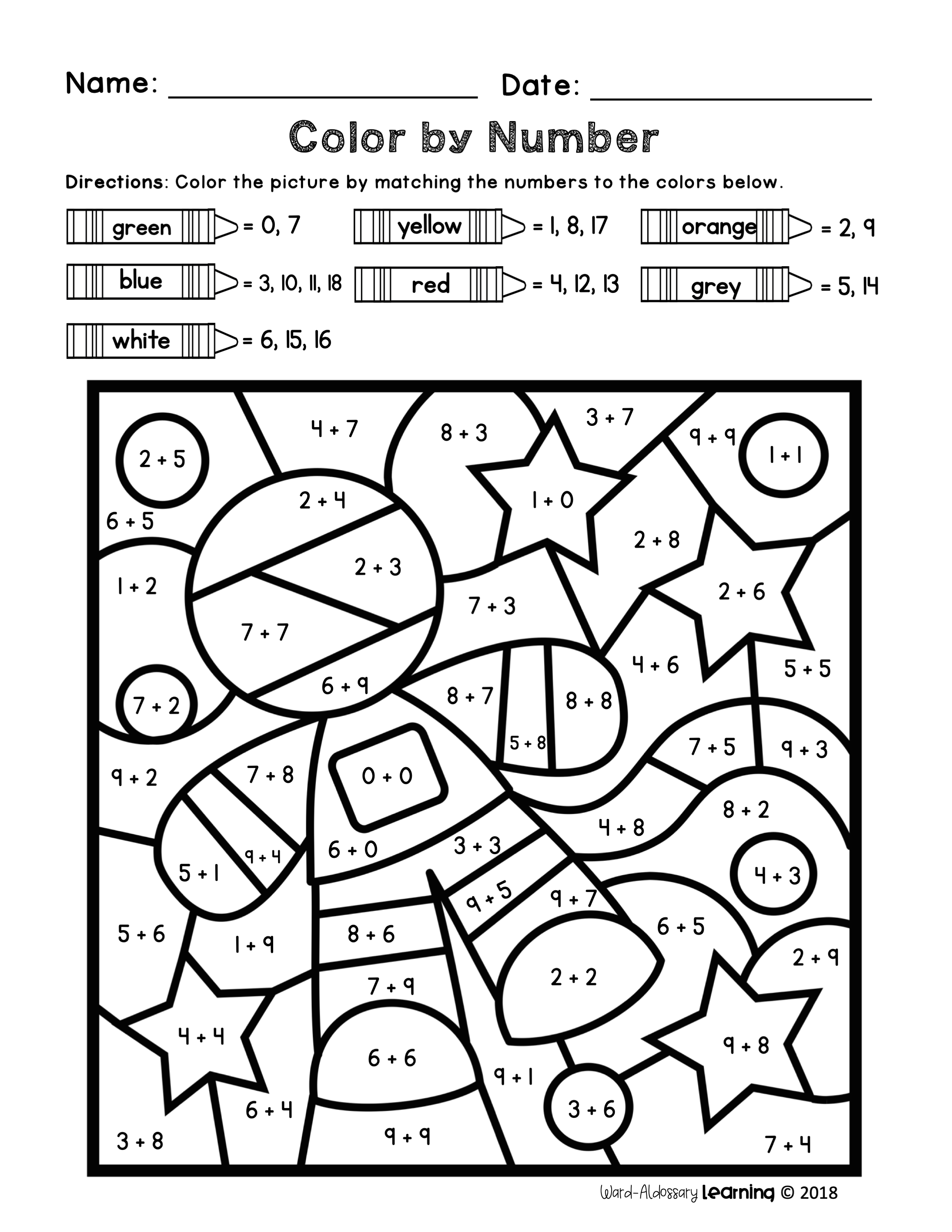20 Addition Worksheets 2Nd Coloring