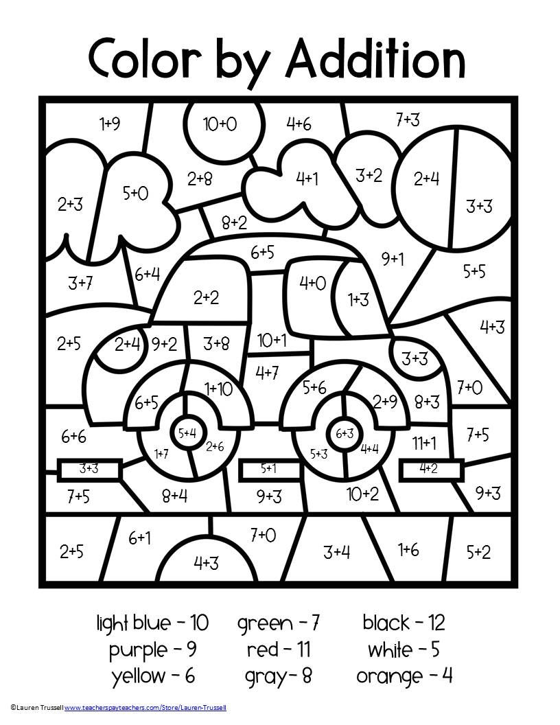 20 Addition Worksheets 2Nd Coloring