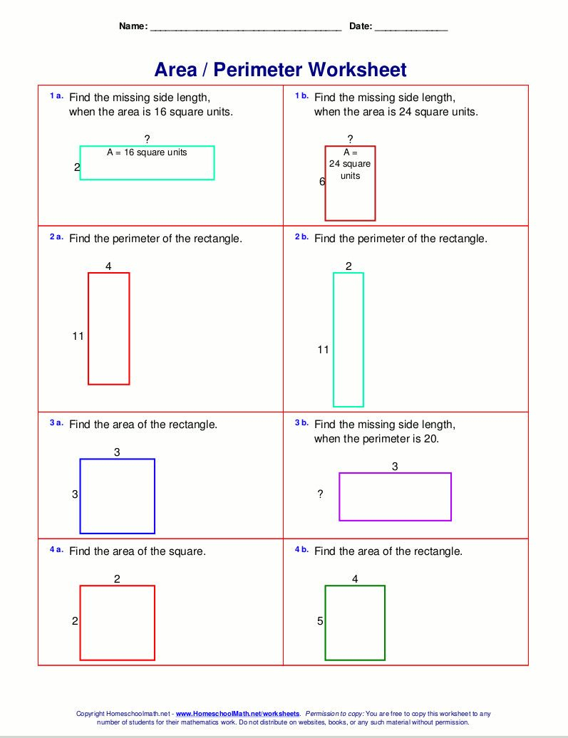 20 Area Perimeter Worksheets Class 5