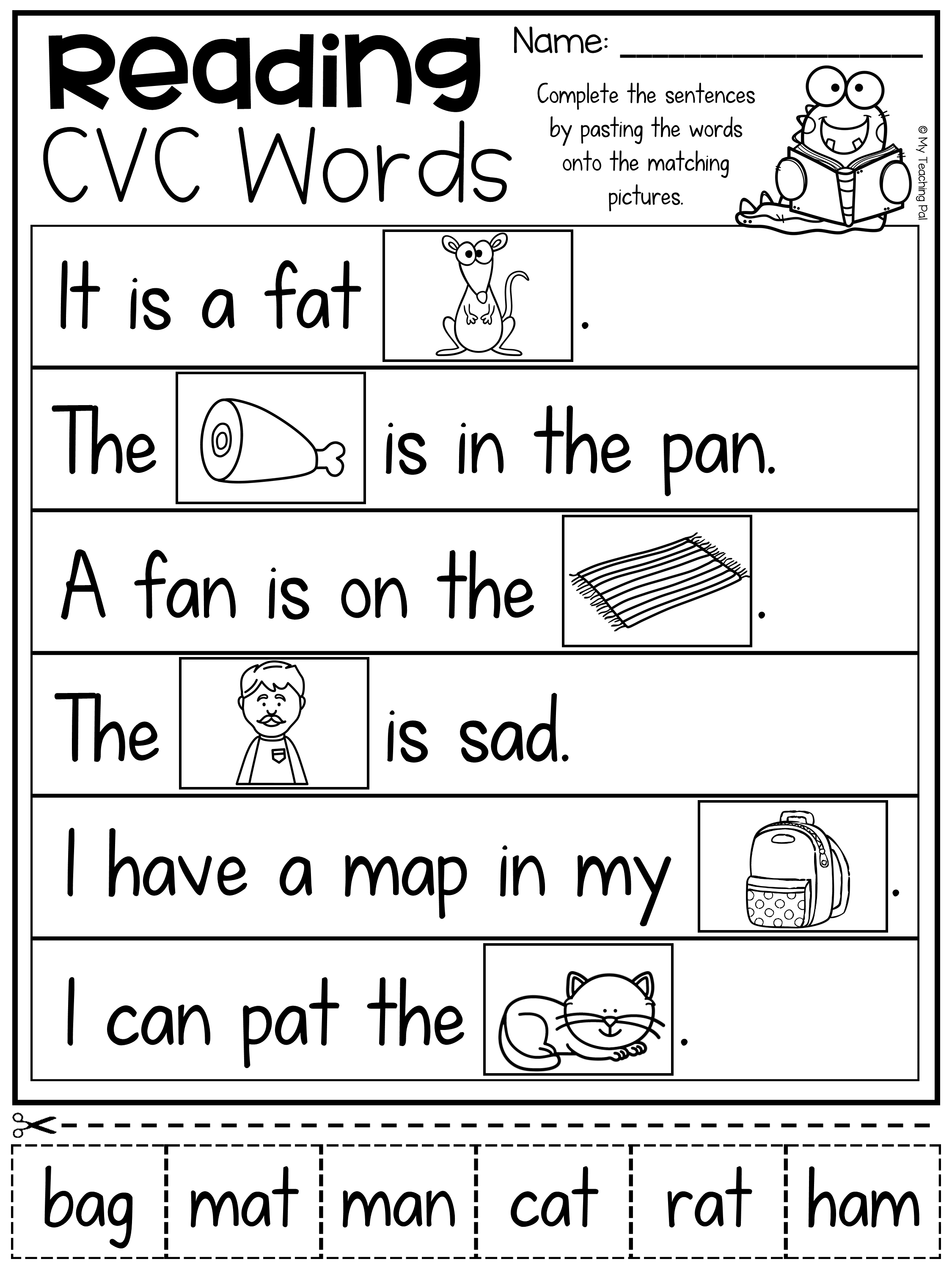 20 Cvc Worksheets Kindergarten Simple Sentences