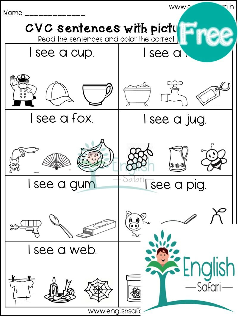 20 Cvc Worksheets Kindergarten Simple Sentences