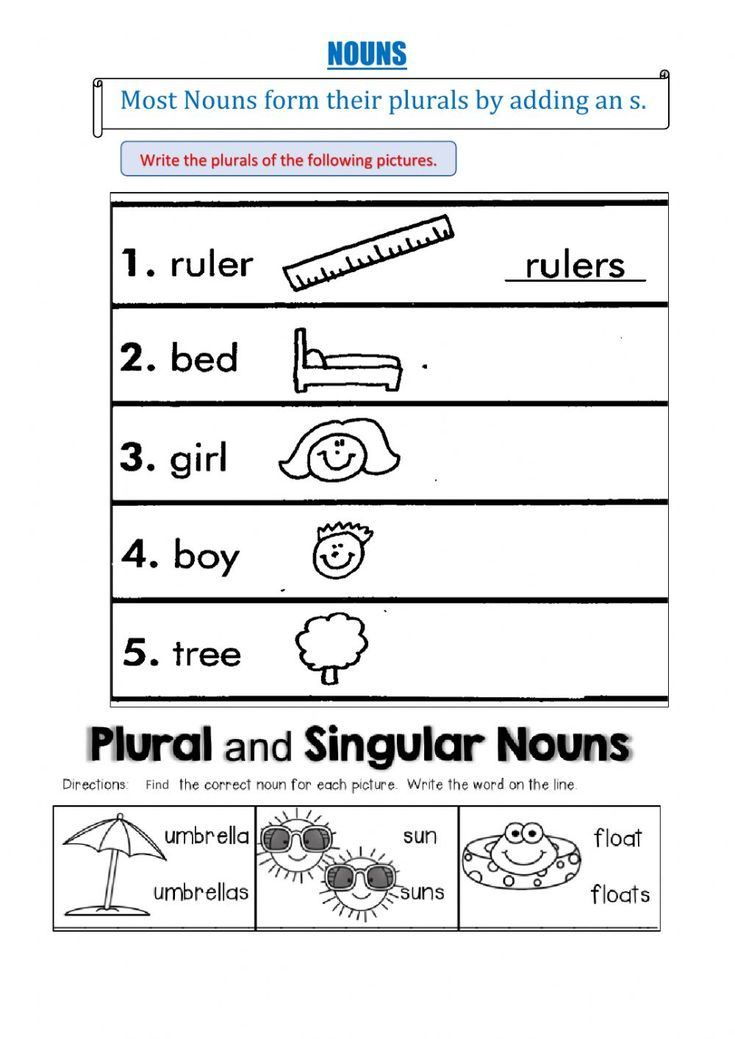20 English Singular Plural Worksheets For Grade 1