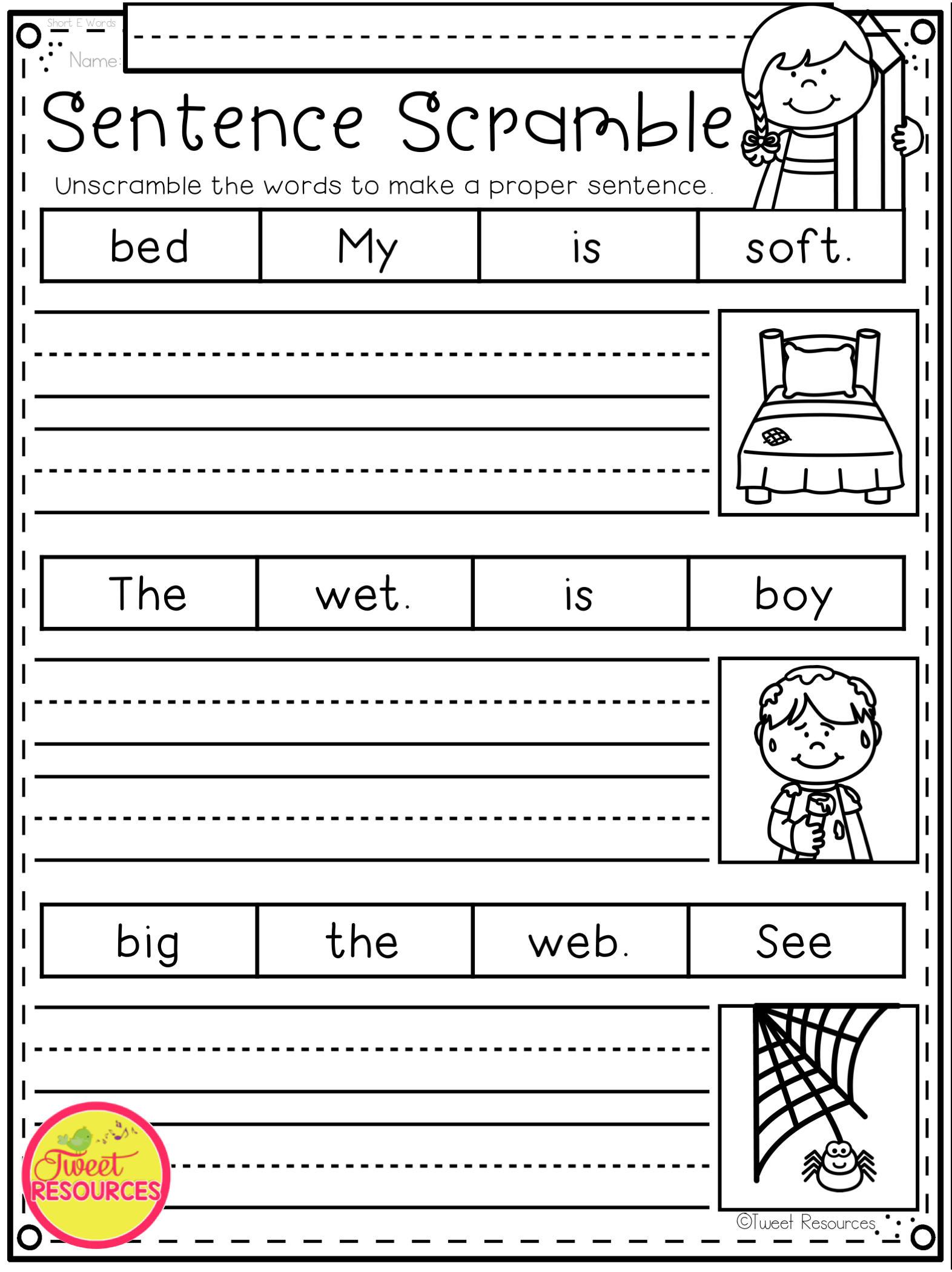 20 English Worksheets For Grade 1 For Kids