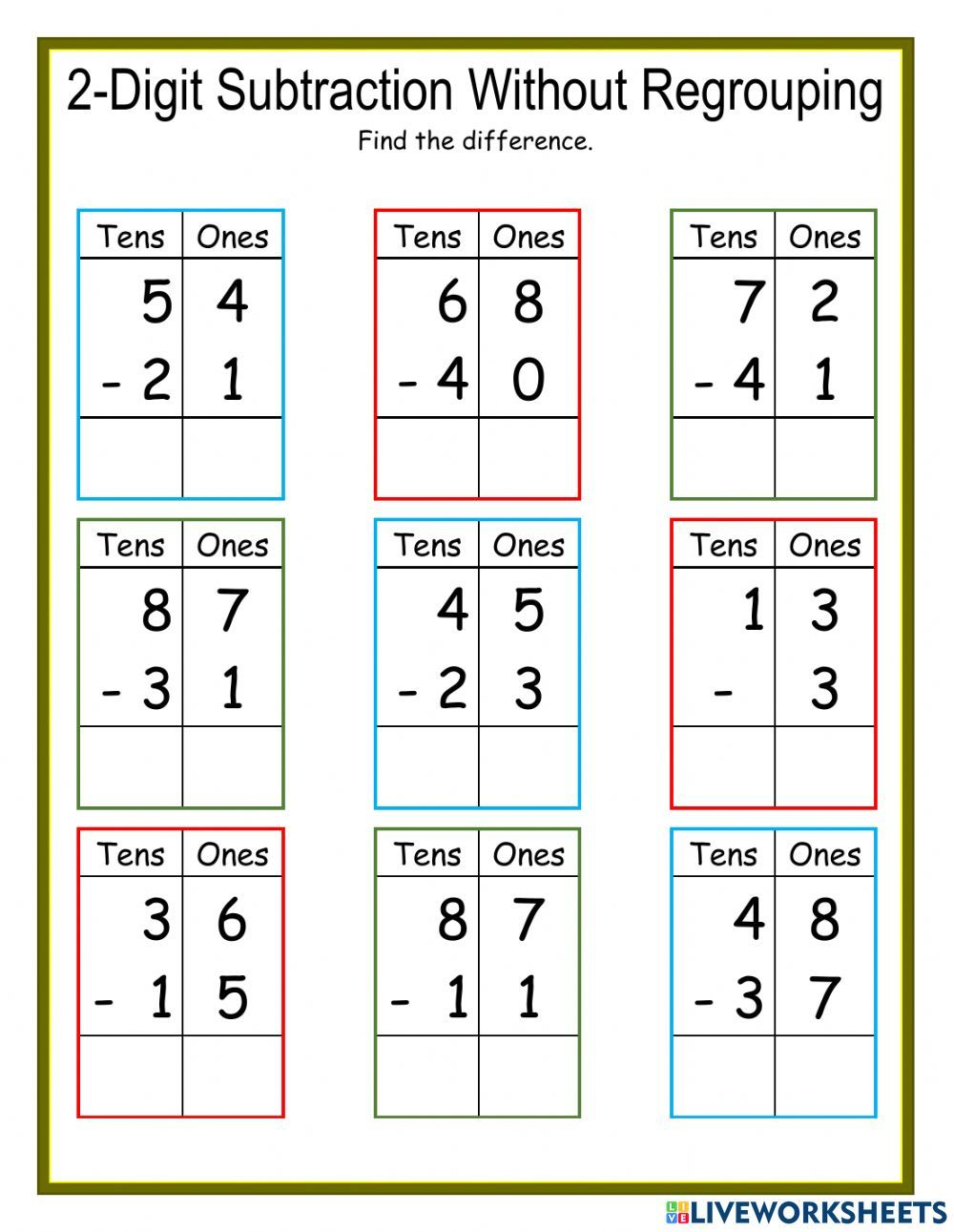 20 Free Double Digit Addition Worksheets Without Regrouping
