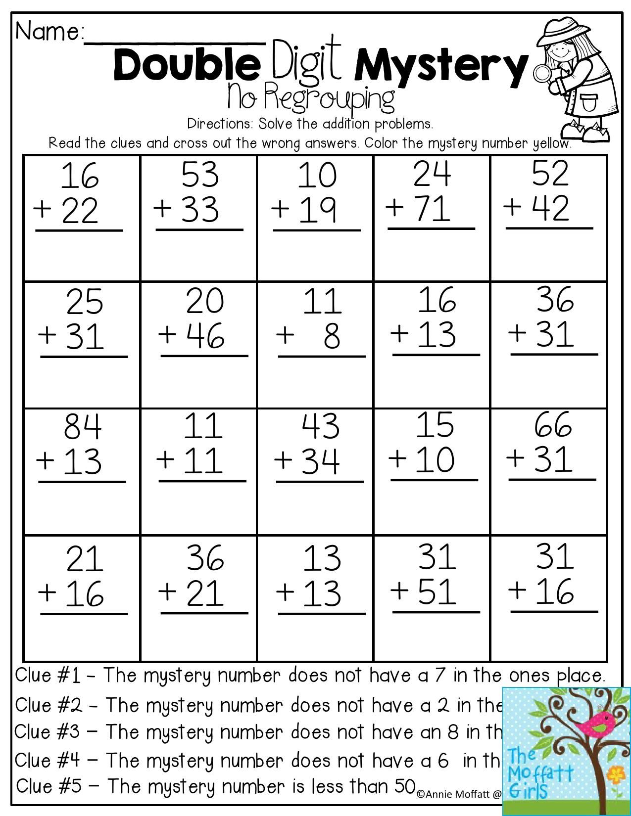 20 Free Double Digit Addition Worksheets Without Regrouping