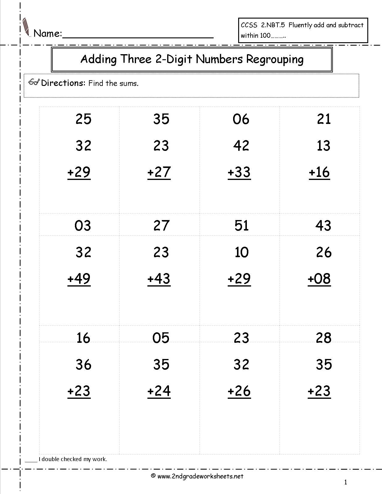 20 Free Double Digit Addition Worksheets Without Regrouping