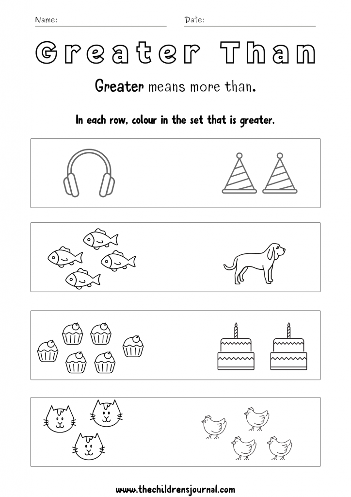 20 Greater Than Less Than Equal To Worksheets For Kindergarten