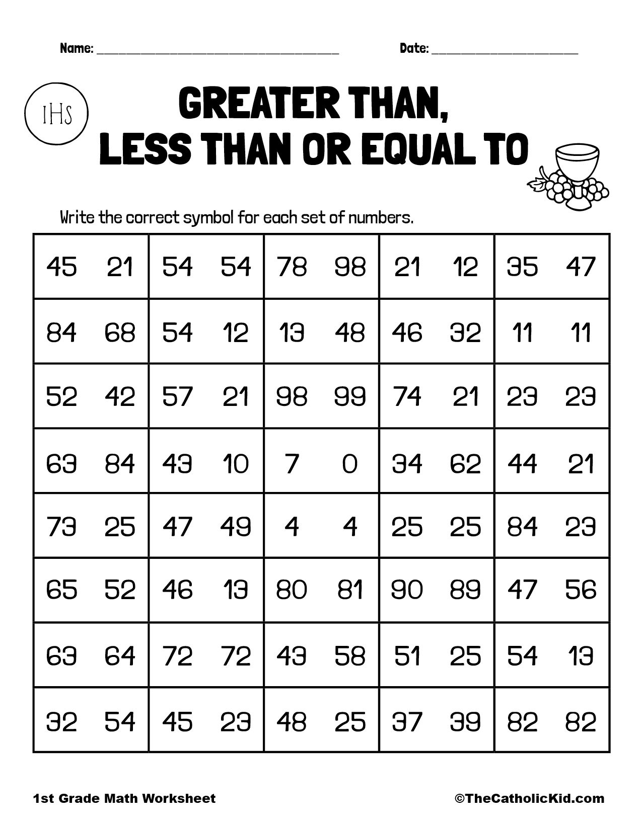 20 Greater Than Less Than Equal To Worksheets For Kindergarten