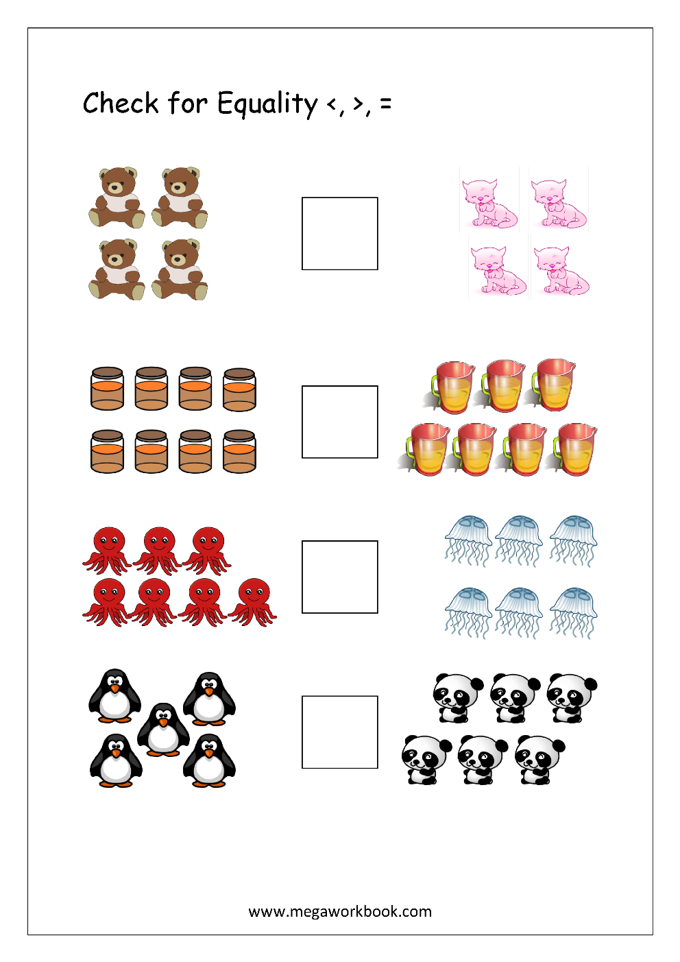 20 Greater Than Less Than Equal To Worksheets For Kindergarten