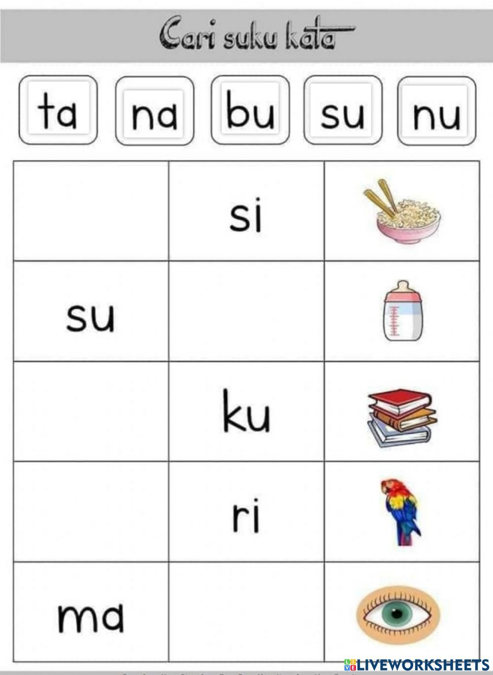 20 Kindergarten Worksheets Bahasa Indonesia