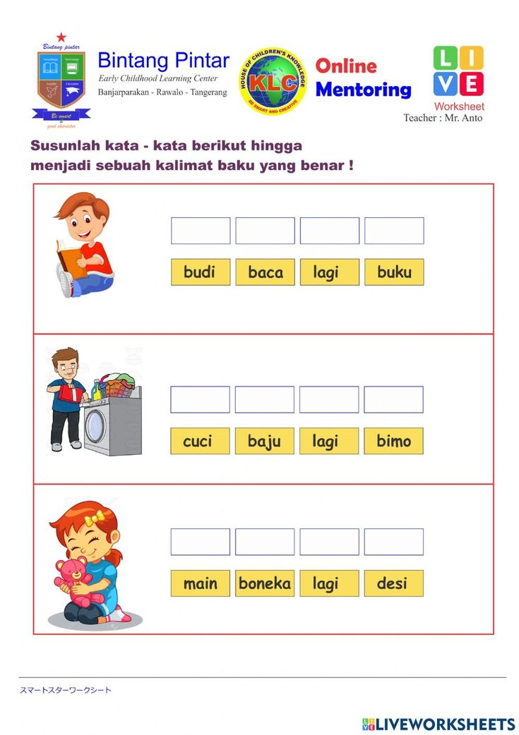 20 Kindergarten Worksheets Bahasa Indonesia