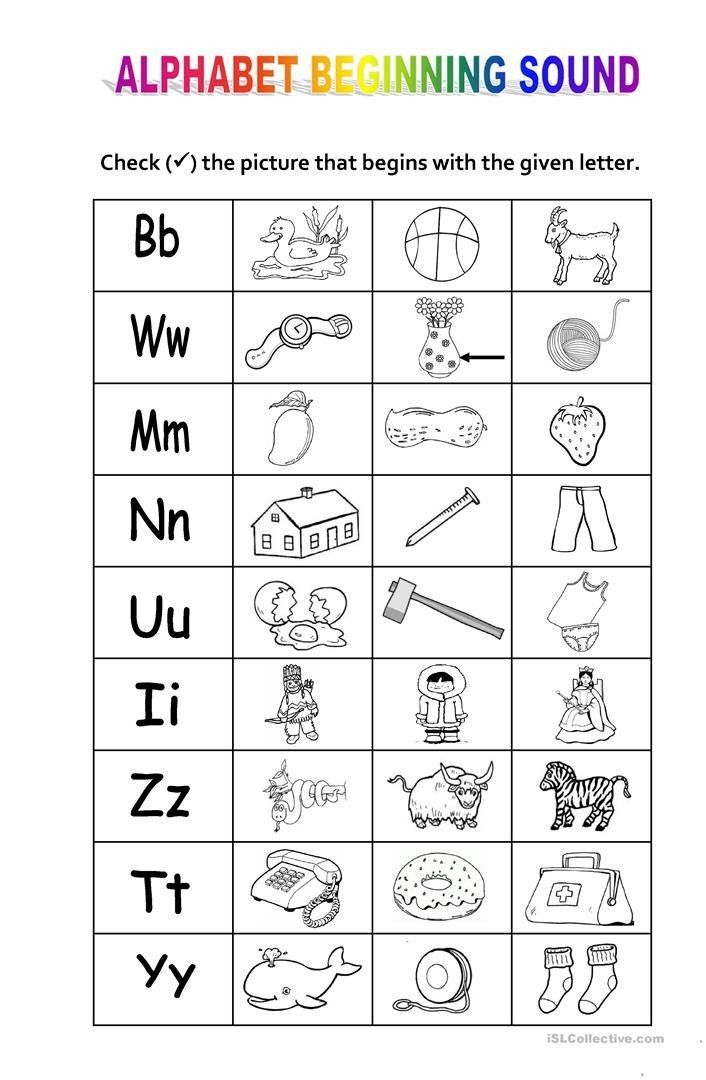 20 Kindergarten Worksheets Letter Sounds