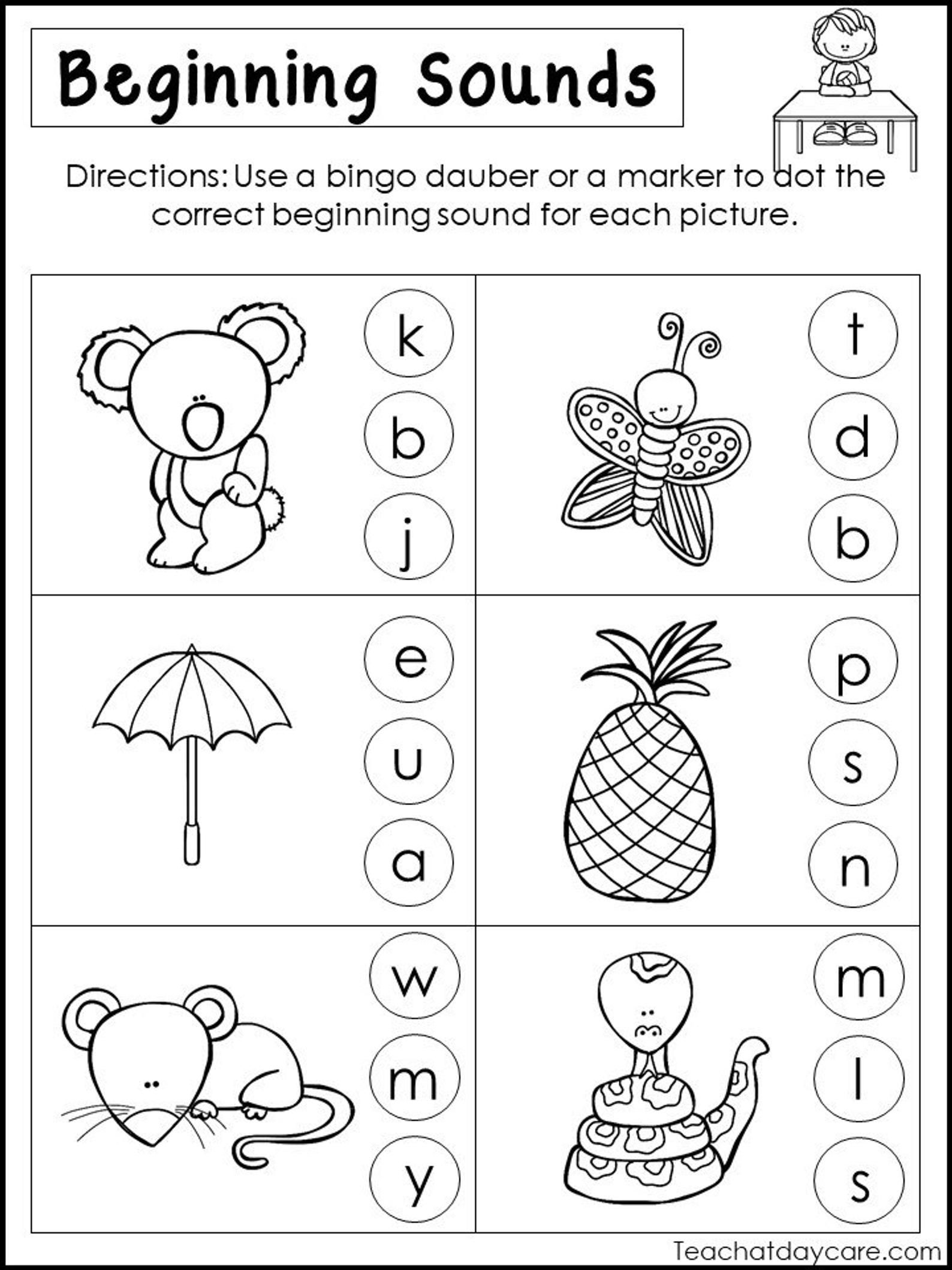 20 Kindergarten Worksheets Letter Sounds