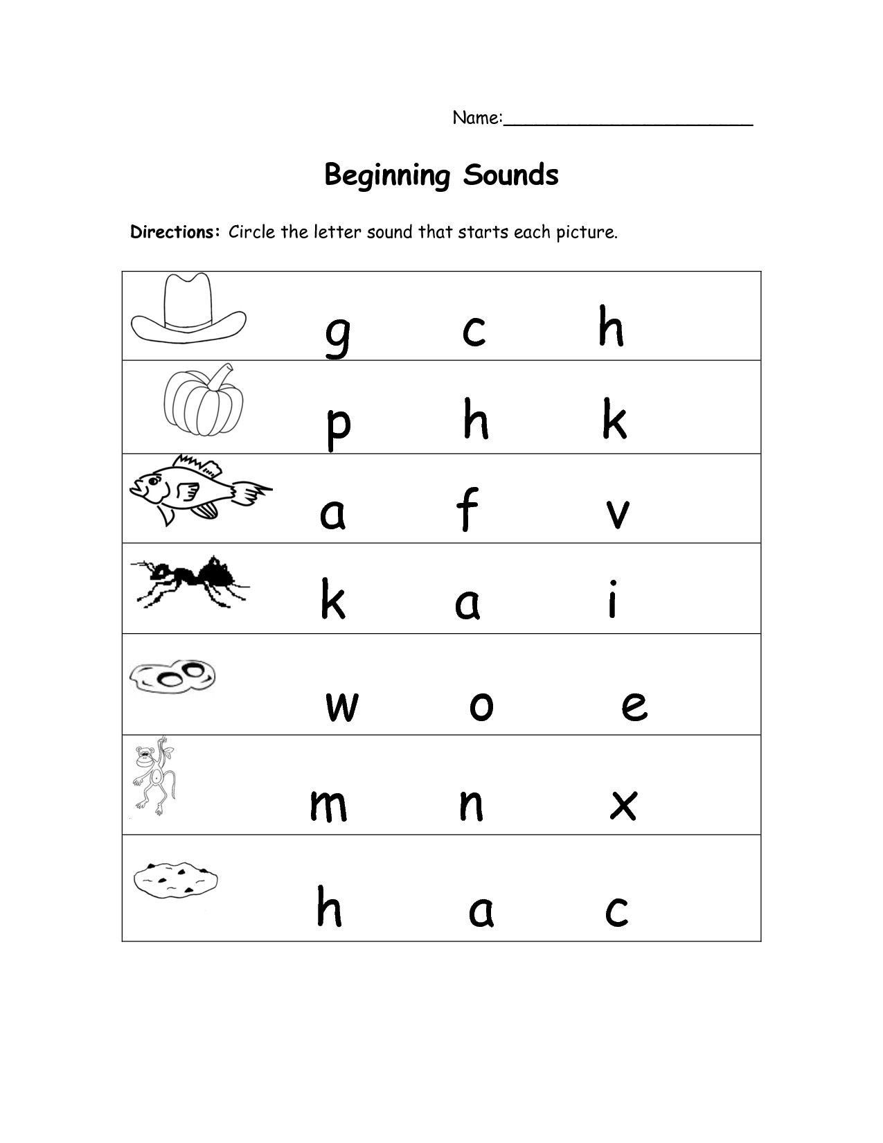 20 Kindergarten Worksheets Letter Sounds