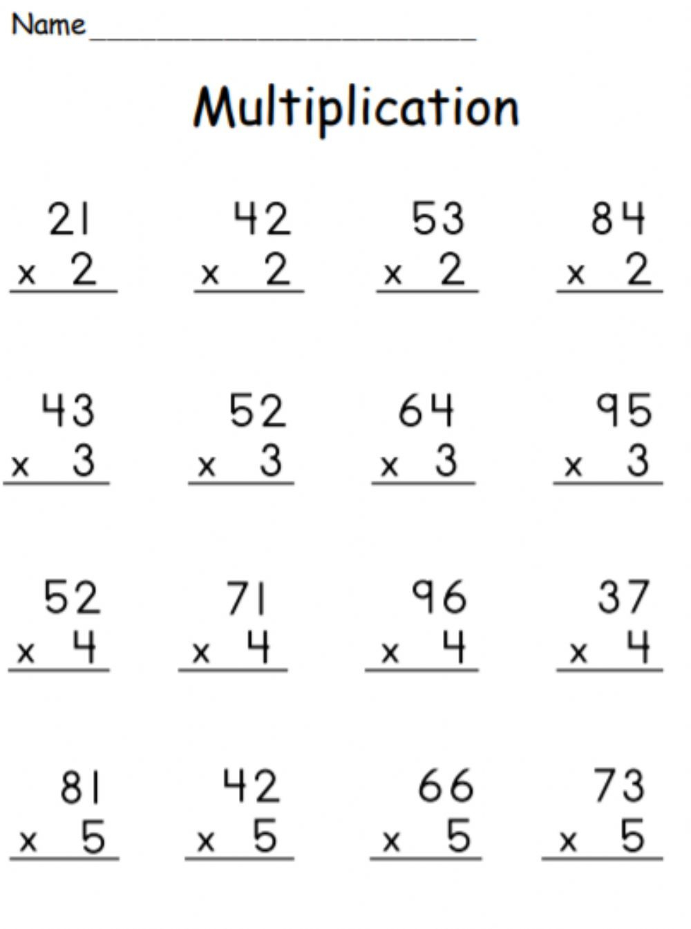 20 Math Multiplication Worksheets For Grade 2