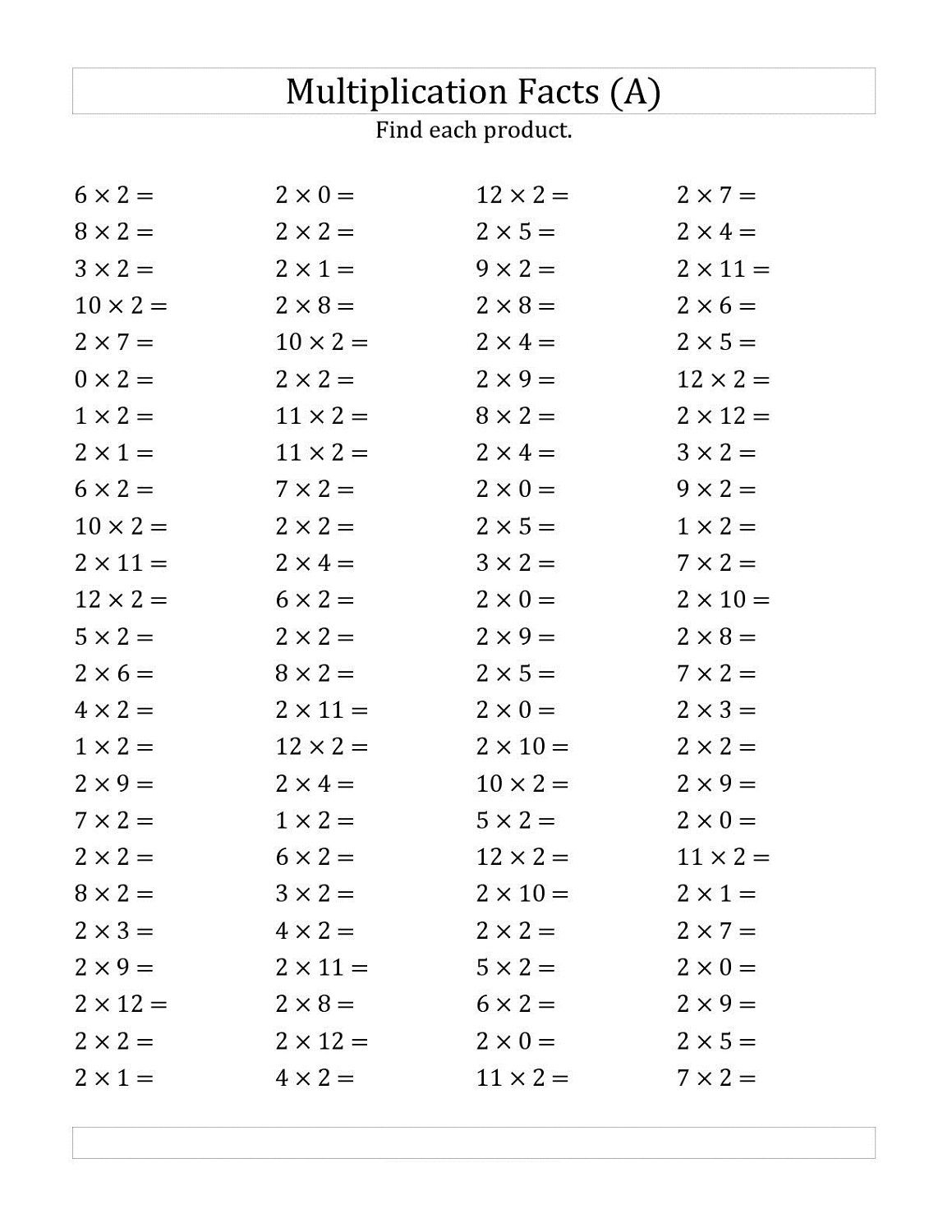 20 Math Multiplication Worksheets For Grade 2