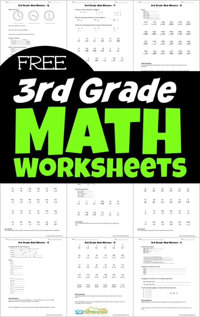 20 Math Worksheets 3Rd Grade