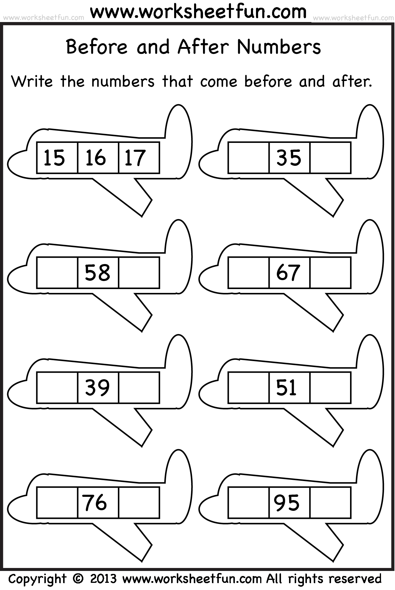 20 Preschool Math Worksheets Before And After