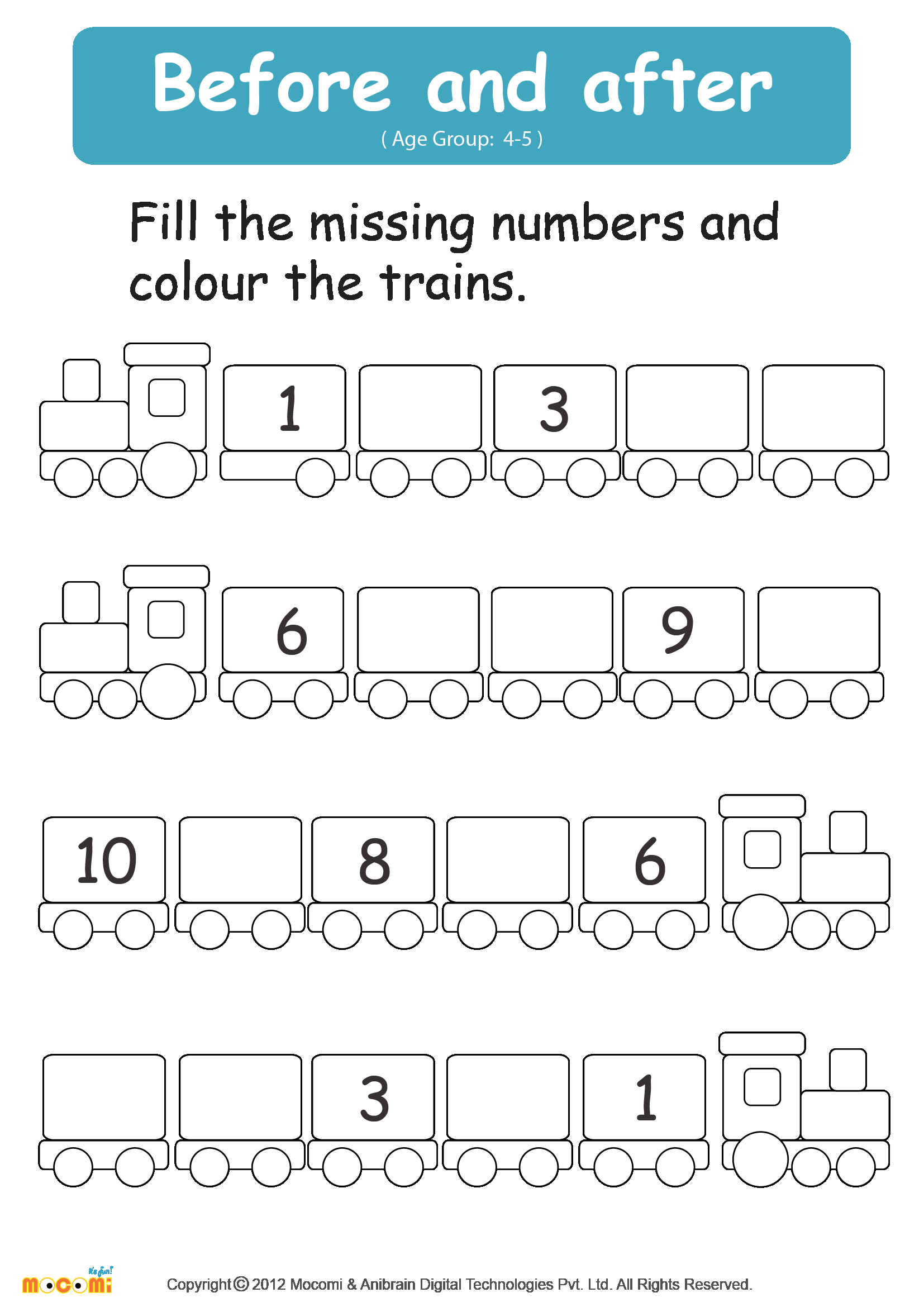 20 Preschool Math Worksheets Before And After