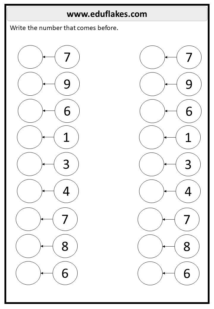 20 Preschool Math Worksheets Before And After