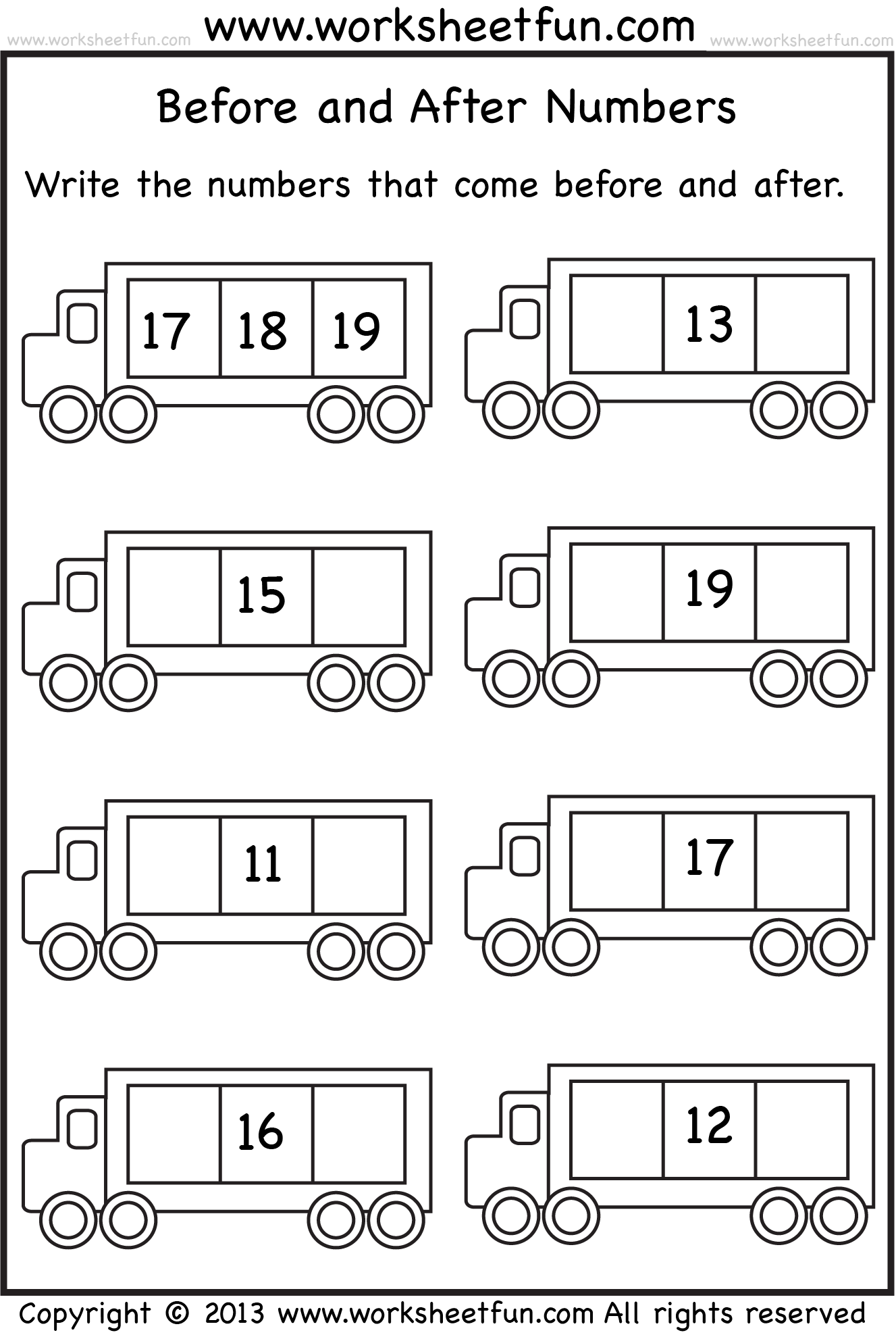 20 Preschool Math Worksheets Before And After