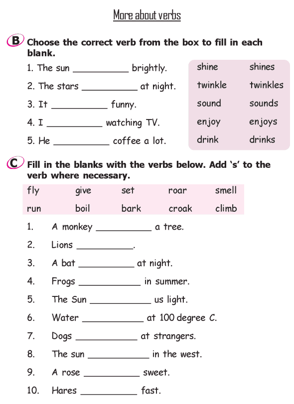 30 2Nd Grade English Worksheets Verbs