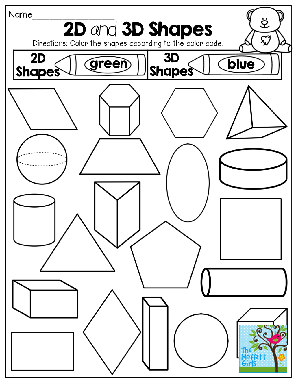 30 3D Shapes Kindergarten Activities Worksheets