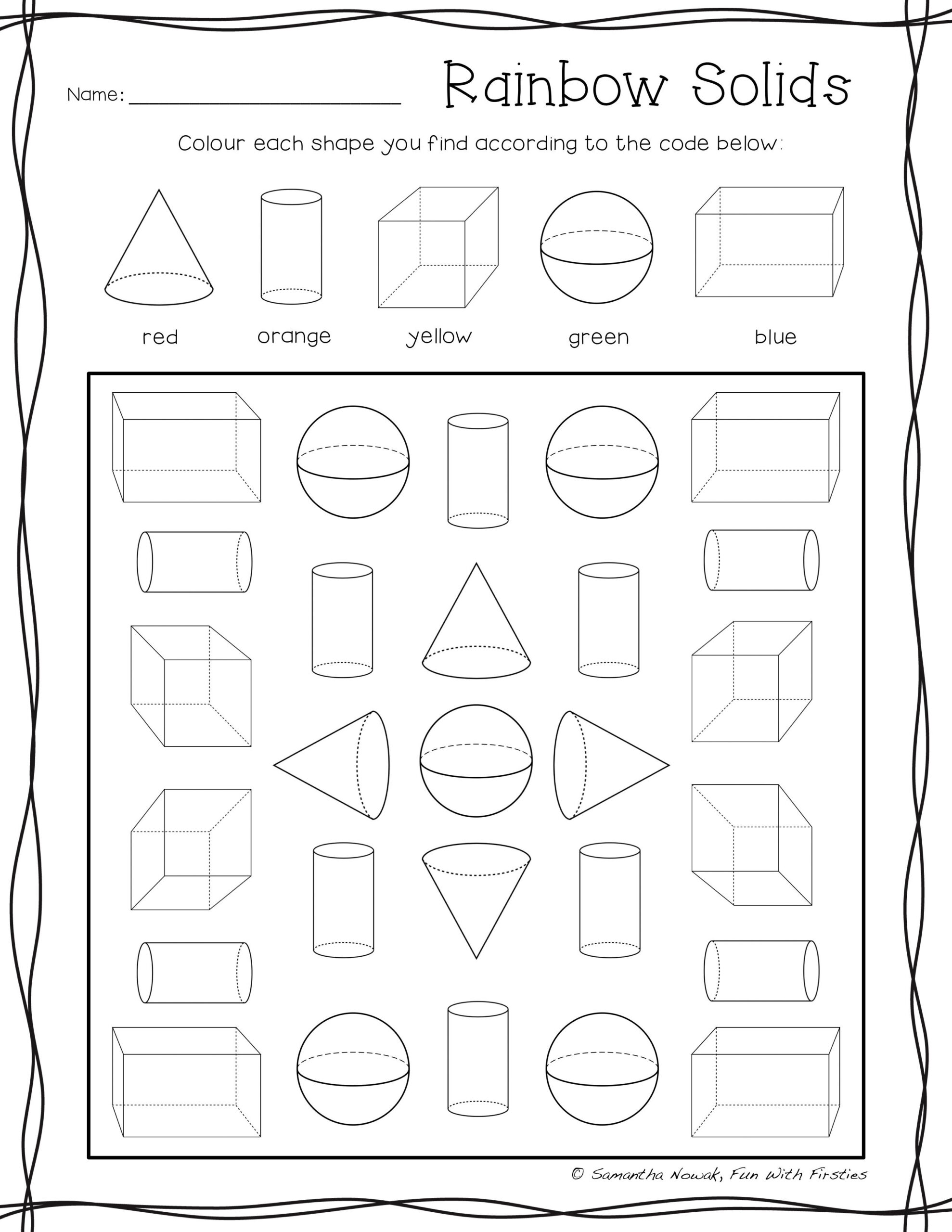 30 3D Shapes Kindergarten Activities Worksheets