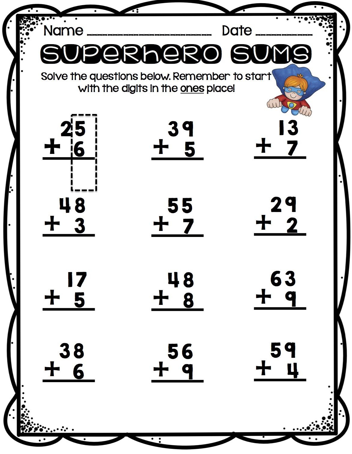 30 Addition With Carrying Worksheets Grade 1