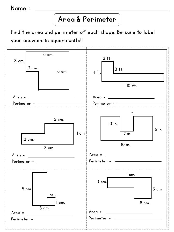 30 Area Perimeter Worksheets Class 5