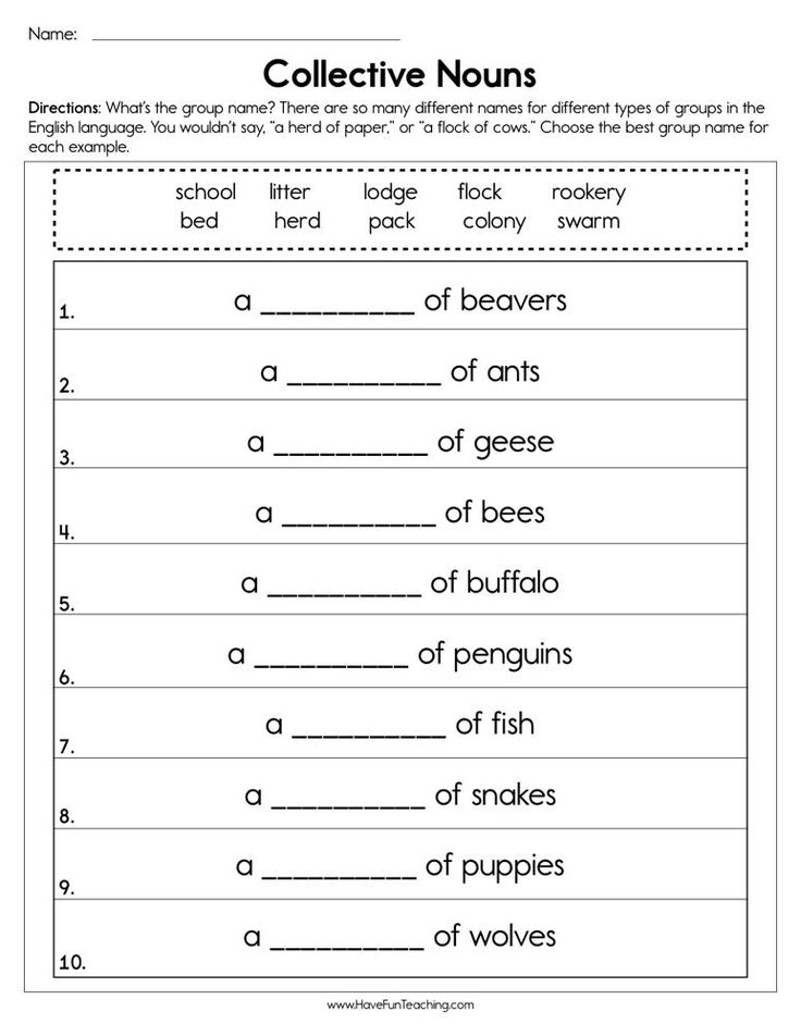 30 Collective Nouns Worksheet 2Nd Grade Worksheets