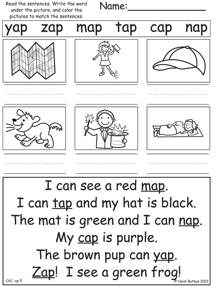 30 Cvc Worksheets Kindergarten Simple Sentences