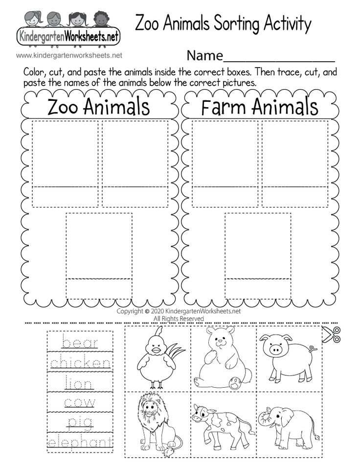 30 English Worksheets For Kindergarten Animals