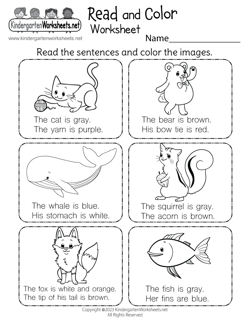30 English Worksheets For Kindergarten Animals