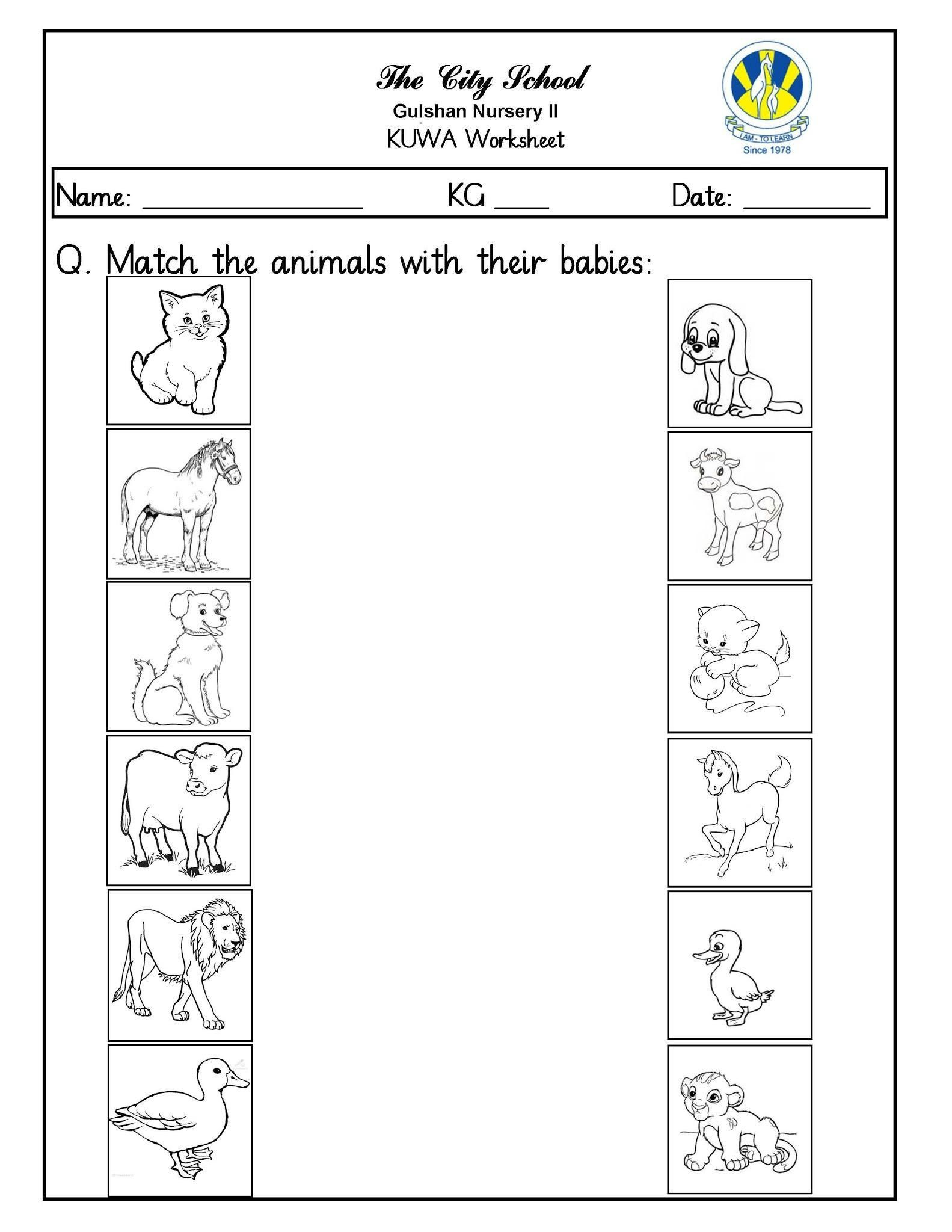 30 English Worksheets For Kindergarten Animals