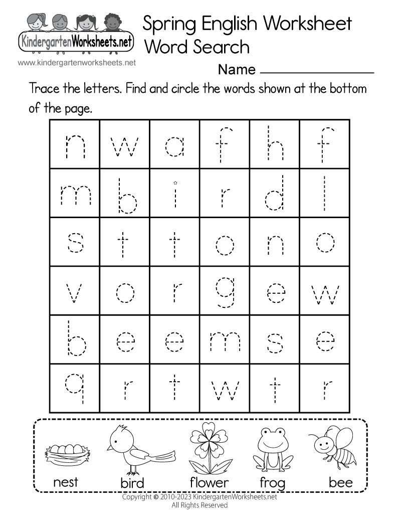 30 English Worksheets For Kindergarten Craft