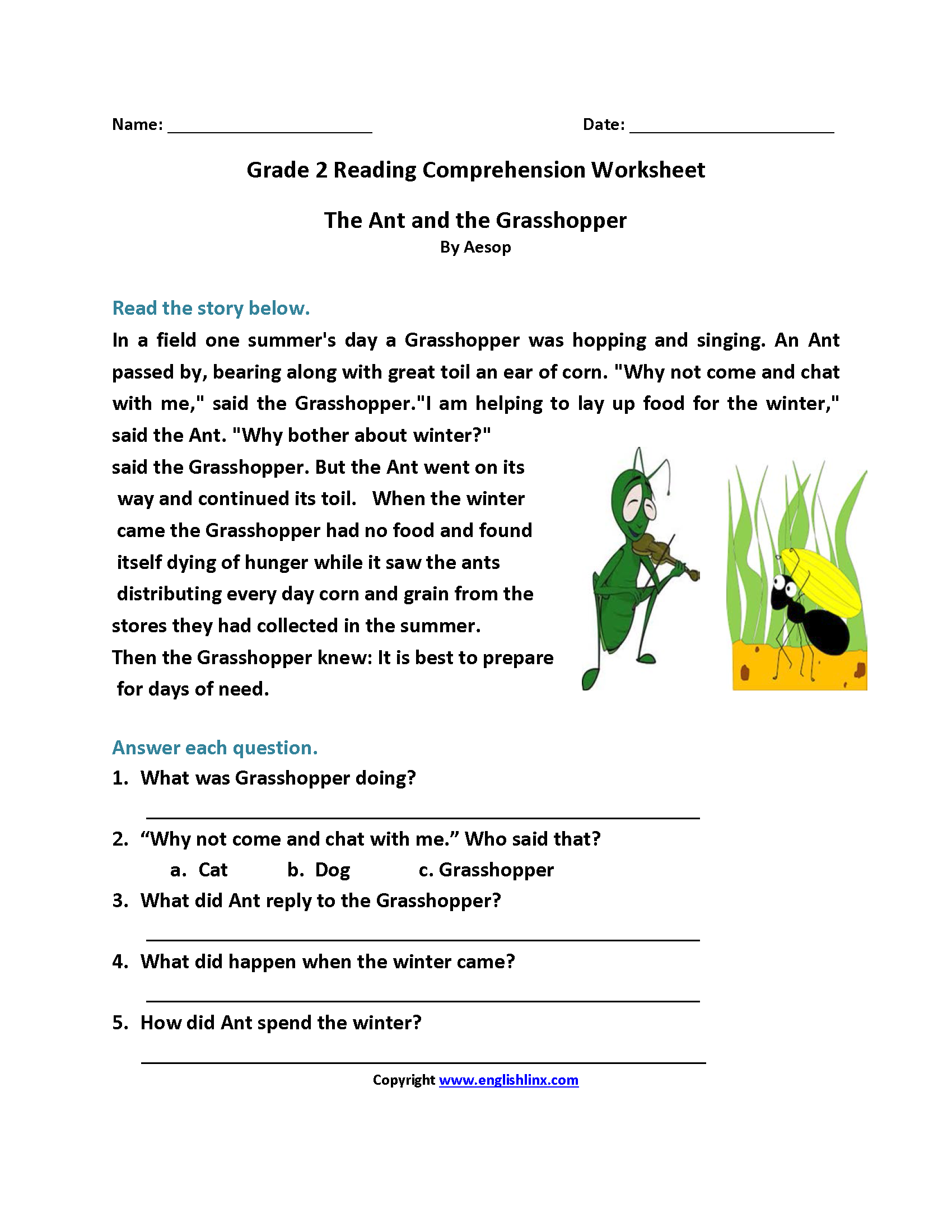 30 Free 2Nd Grade Reading Comprehension Worksheets