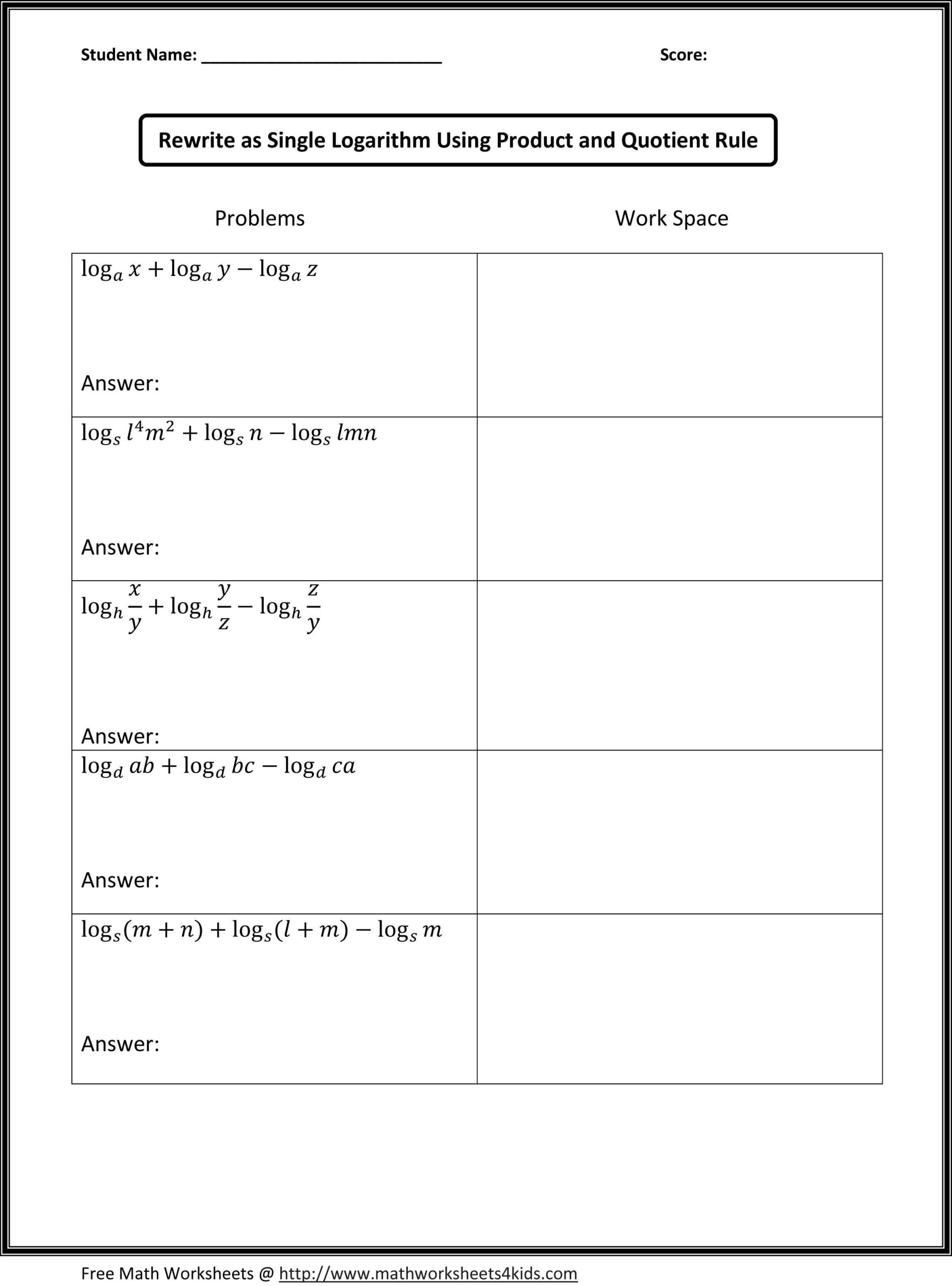 30 Free 9Th Grade Math Worksheets
