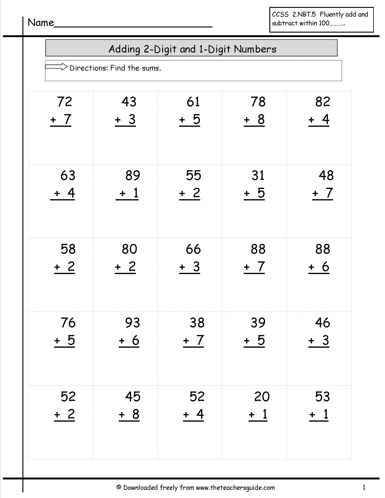 30 Free Double Digit Addition Worksheets Without Regrouping